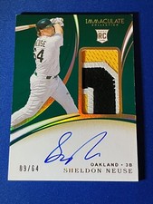 2020 Panini Immaculate Sheldon Neuse #136 Rookie Patch AUTO RPA Holo GOLD /64