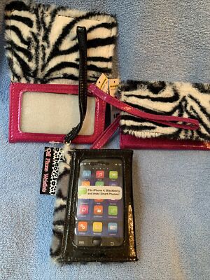 FIVE NWT Cell Phone Wristlets From Dollar General. 3 Animal Prints, 2 Pink  Fuzz | eBay