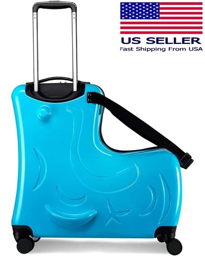 20 Inch N-A AO WEI LA OW Kid's Ride on Suitcase Luggage w Spinner Wheels Aoweila
