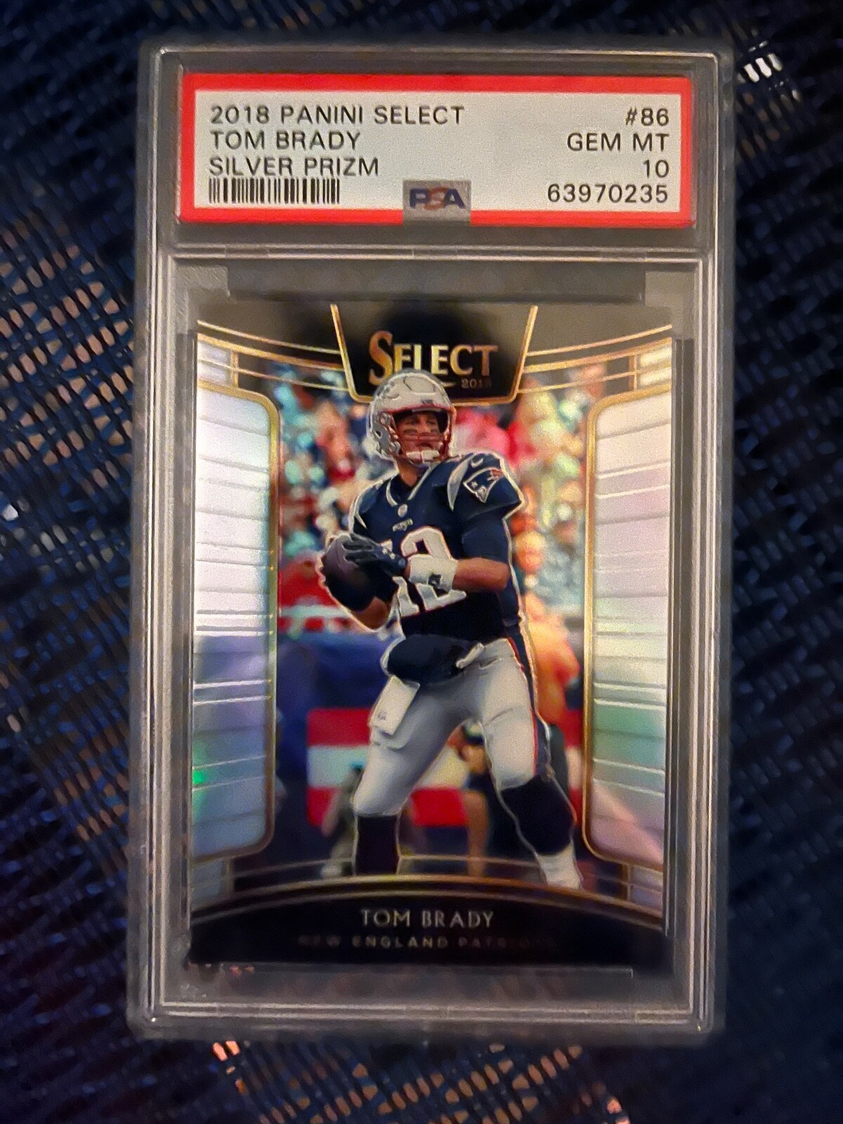 TOM BRADY 2018 PANINI SELECT #86 CONCOURSE SILVER HOLO PRIZM SP PSA 10 GEM MINT