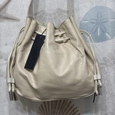 Halston Heritage Woman Leather Shoulder Bucket Bag Drawstring MSRP $595 NWT