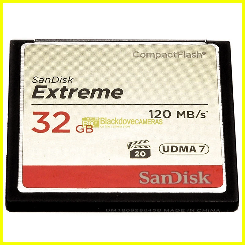 Carte Mémoire Compact Flash SanDisk Extreme 32Gb 120Mb/S Memory Card. Cf