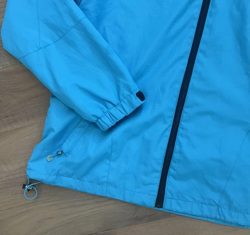 Abrigo chaqueta cortavientos New Balance cremallera completa para mujer L/XL malla forrada con capucha k48 Foto 3 de 4