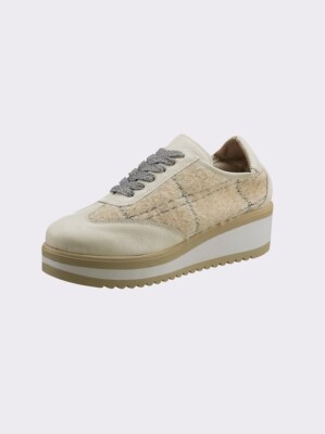 Damen Schnürschuhe beige 35 HEINE Schnürer Plateausohle creme UVP: 129  5.3283