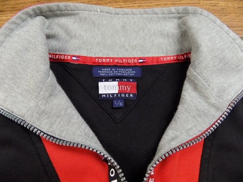 Tommy Hilfiger Herren Langarm Hemd Gr. L 1/4 Zip Rot Schwarz Spell Out - Bild 7 von 7