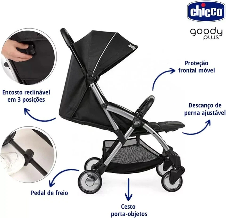 Chicco Goody Stroller (Black and Gold) - Suitable From Birth To 22kg - Image 4 of 4
