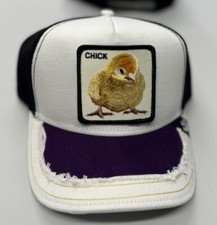 Goorin Bros The Farm SnapBack Trucker Hat Yellow Chick Ripped White Jeans NEW