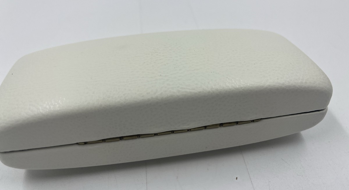 Versace White Leather Eyeglass Sunglasses Case Gold 