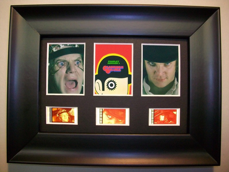 CLOCKWORK ORANGE Framed Trio Movie Film Cell Memorabilia Compliments dvd poster