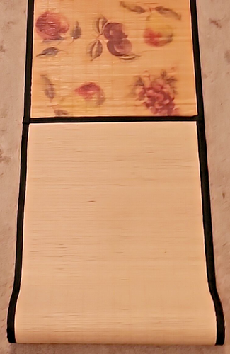 BAMBOO TABLE RUNNER Slats Not Sticks Mixed Fruit Pattern 6' X13” - Picture 3 of 5