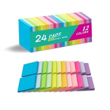  24 Pads Sticky Notes 3x3 Inches,Bright Colors Self-Stick Pads