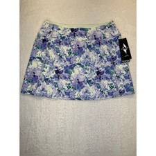 Skechers GO WALK GO FLEX Skort Women XL Purple Floral New Midrise Pockets 16"