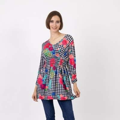 Tunika schwarz 36 46 FASHION NEWS Damen Tunika Onesize P447.A - Bild 1 von 3
