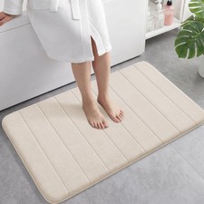 Large Bath Mat 36x24 Inch Super Soft Quick Dry Memory Foam Rug Cream Supply