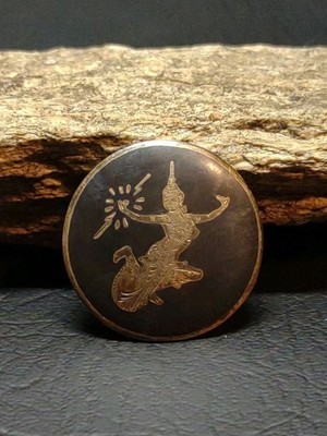 VGT 925 Sterling Silver Siam Black Niello Brooch / Pin Lightning Goddess 6 Grams