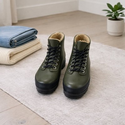 Chooka Redmond Hiker Waterproof Rain Boots Olive Green Lace Up Size 6