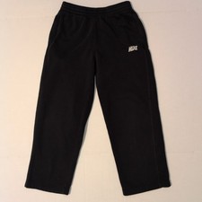 Nike Sweatpants Kid's Youth M 10-12 Black Open Hem Fleece Block Logo