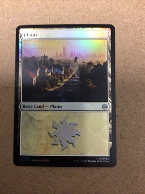 Plains Basic Land Foil Magic The Gathering TCG Marvel's Spider-Man 194
