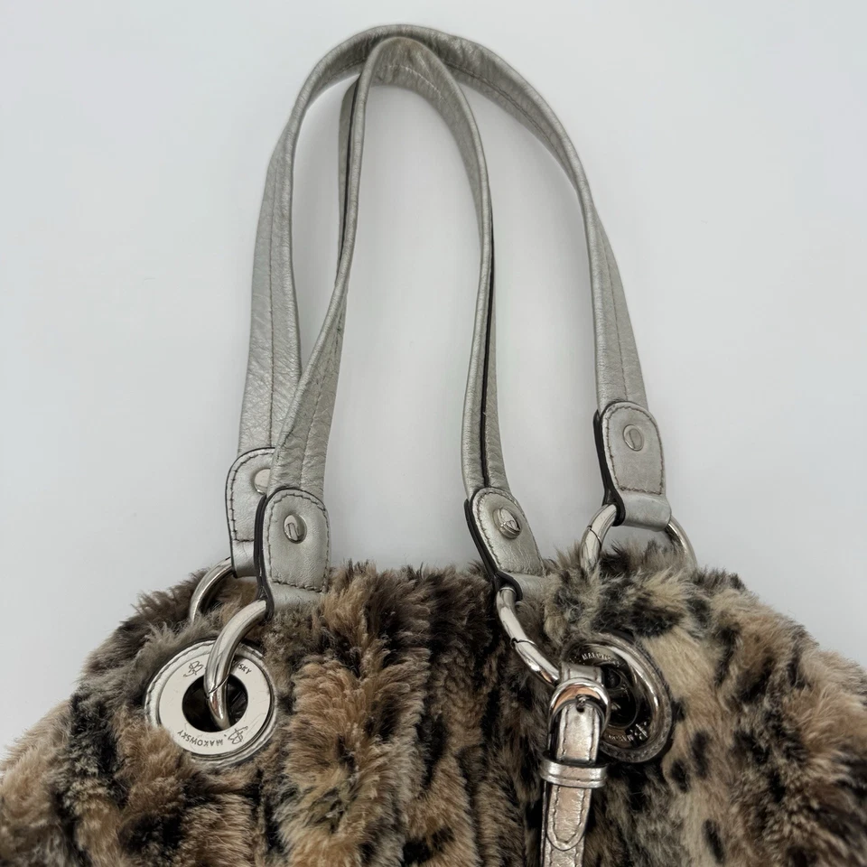 Bolso Hobo Grande B. MAKOWSKY Estampado de Guepardo Animal Piel Sintética Cuero Genuino Y2K Foto 2 de 4