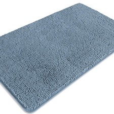 Pureswan Blue Bathroom And Washable Bath Mat Non-Slip Thick Soft Chenille Bath
