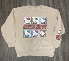 Sanrio Hello Kitty Women s Beige Pullover Sweatshirt Size M NWT