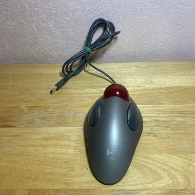 Logitech T-BC21 USB Wired Trackball Mouse - Trackman Marble - Tested & Working