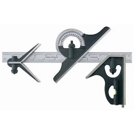Tesa Brown & Sharpe 599-438-1204-1 Combination Square Set,12 In,4 Pc