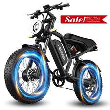 Hikeep 20" Fat Tire Electric bike 1500W Peak Bicycle Dual Motor ebike 15A Adult