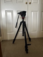 Manfrotto 755XB Tripod With MVH500AH Fluid Head Great for videographers 