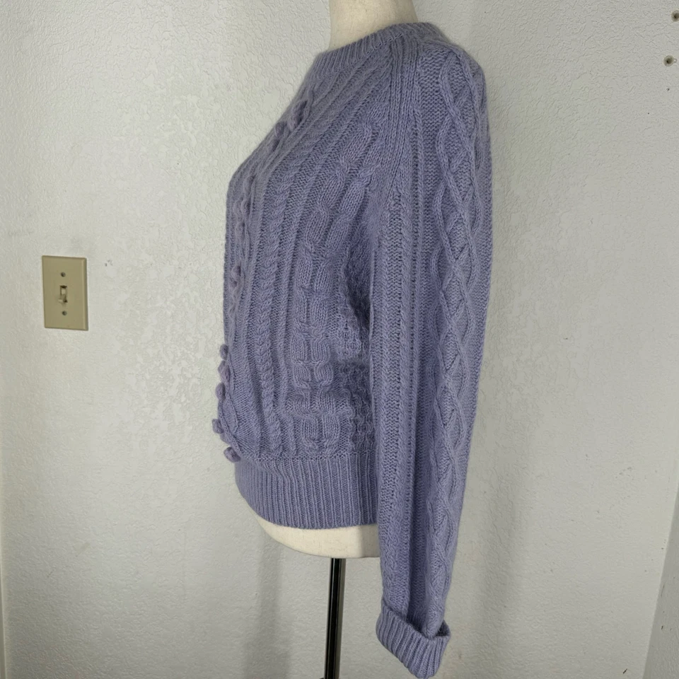 Suéter De Colección J Peterman Lana Pescadores S Púrpura Pálido Tejido Cuello Redondo Chuchería Foto 4 de 4