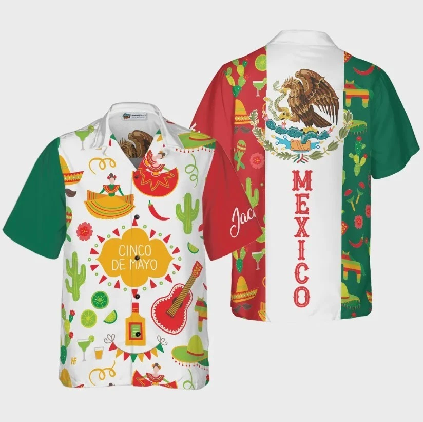 Mexico Floral Pattern Sugar Skull Hawaiian Shirt, Mexican Festival Shirt