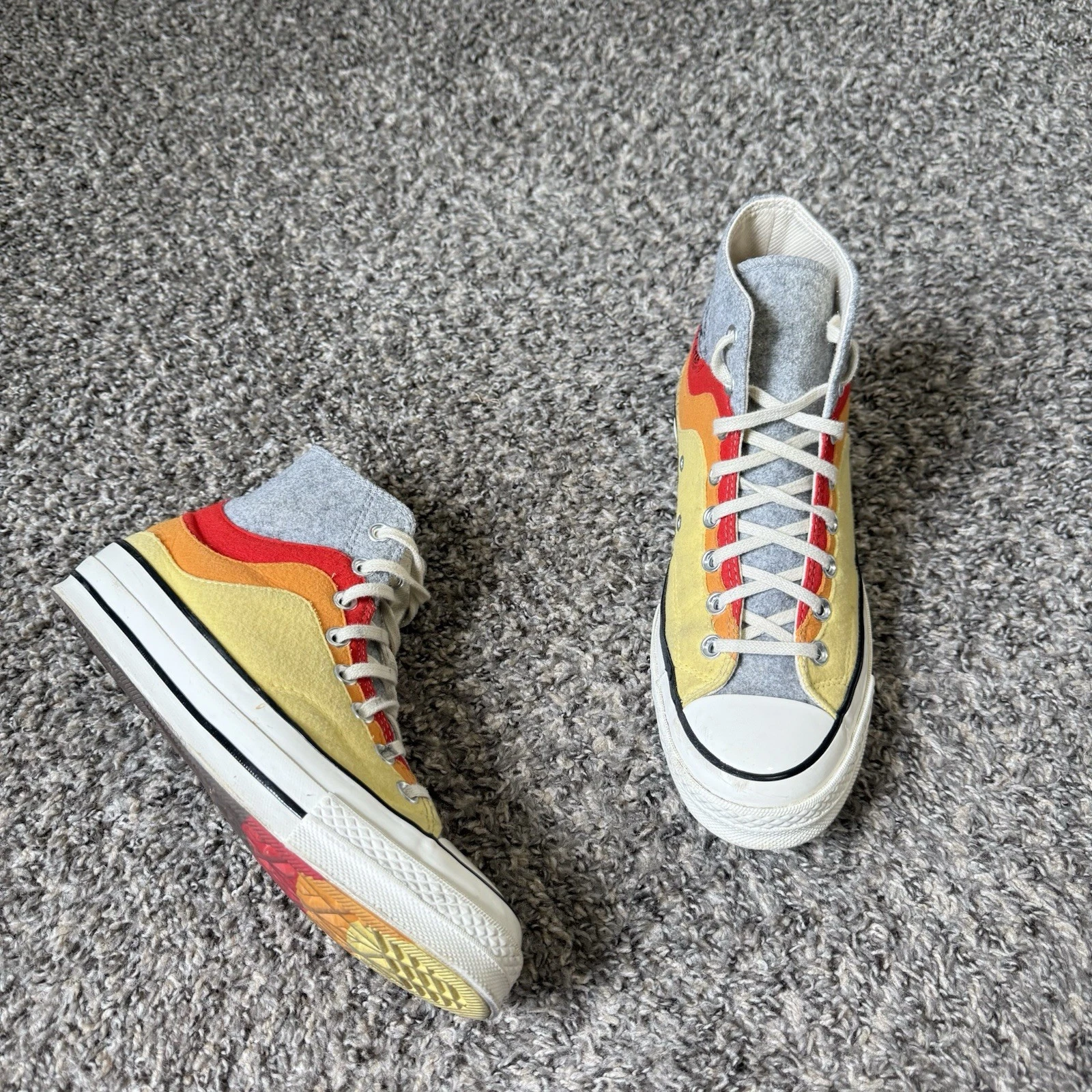 Converse Chuck 70 Alta Termica Feltro Storm Front Giallo 169518C Unisex Donna: 9 5