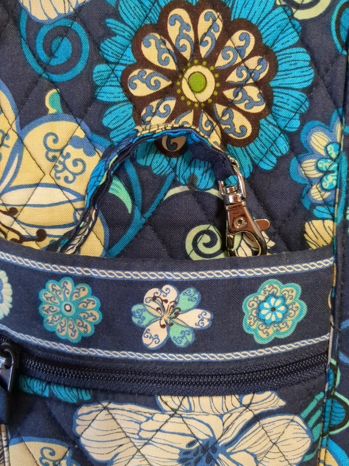 VERA BRADLEY Laptop Messenger Bag Mod Floral Blue Removable Shoulder Strap - Image 3 of 4