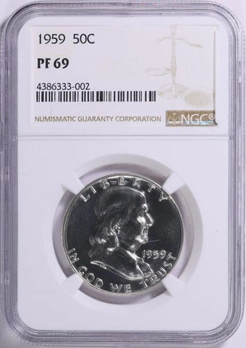 1959 Franklin Half Dollar 50c Proof NGC PF 69 (002)