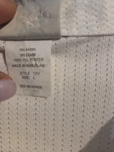 Haband Mesh Button Up Shirt Men's L White Short Sleeve - Picture 4 of 7