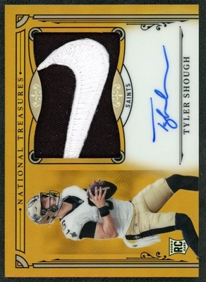 2025 National Treasures Tyler Shough Gold Rookie Patch Auto /10 Nike Swoosh