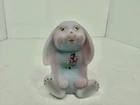 VINTAGE FENTON 2003 GLASS MESSENGER EXCLUSIVE BLUE BURMESE SITTING BUNNY W/LABEL