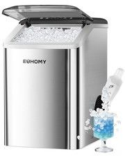 EUHOMY Nugget Ice Maker Countertop,Max 40lbs/Day,Auto-Cleaning, 2Qt Reservoir-S