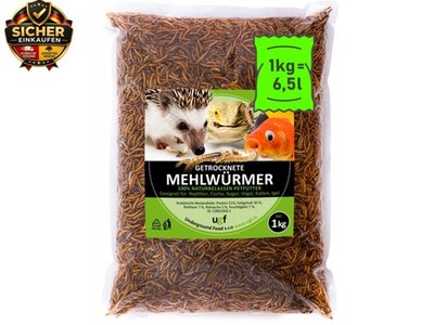UGF - Premium Dried Mealworms, Insect Snacks for Birds, Hamsters, Hedgehogs,