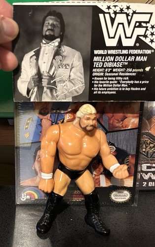 WWF Hasbro Series 9 TED DIBIASE #3 Figure With Bio...