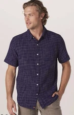 The Normal Brand Men's Medium Blue Ocean Freshwater Button-Up Short Sleeve Shirt
