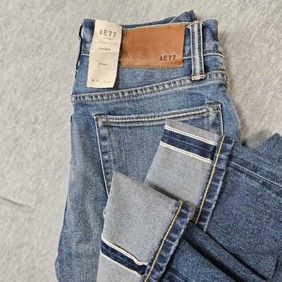American Eagle Jeans Mens 27x30 Blue AE77 Classic Fit Wash Selvedge Denim