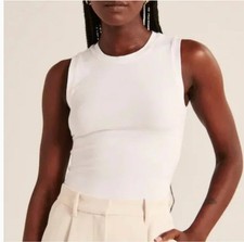 Abercrombie Fitch Soft A F Essentials White Tank Top Size L