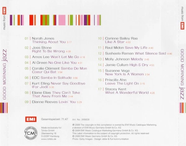 CD Good Morning Jazz: Norah Jones/ Kurt Elling/ Jamie Cullum/ Dianne Reeves u.a. - Bild 2 von 2