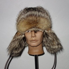 Coyote Pelzmütze Persianer Kappe Echtfell Mütze Kojote Fell Wintermütze Fox Hat