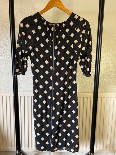 ladies Whistles green geometric print silk dress size 10uk - Picture 3 of 7