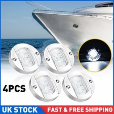 4X Round Marine Boat Navigation Lights LED Deck Stern Transom Anchor Light White