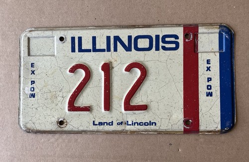 1983 First Version Illinois EX Prisoner of War License Plate 212