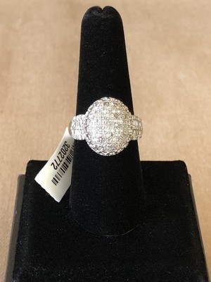 Designer STS Chuck Clemency White Diamond Sterling Silver 925 Ring Size 8