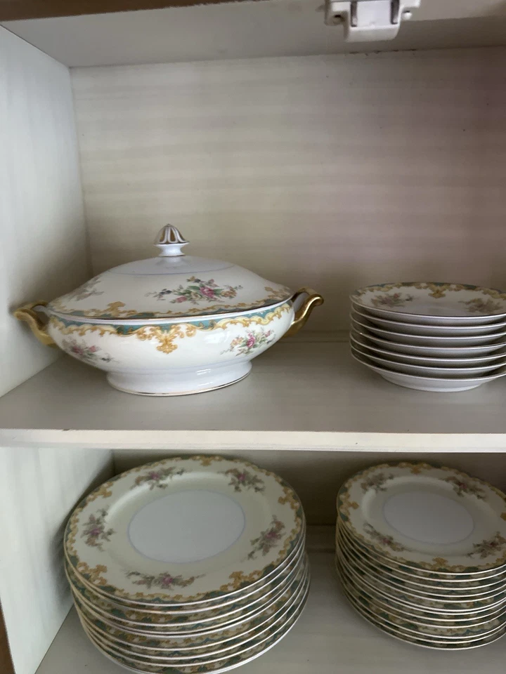 Juego de vajilla Noritake Luray 89 piezas - Borde dorado rosa rosa Japón - Sin devoluciones Foto 2 de 4